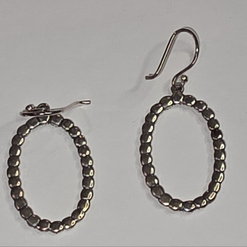 Silpada Sterling Silver & Swarovski Crystal Oval Glitz Drop Earrings - Picture 5 of 9